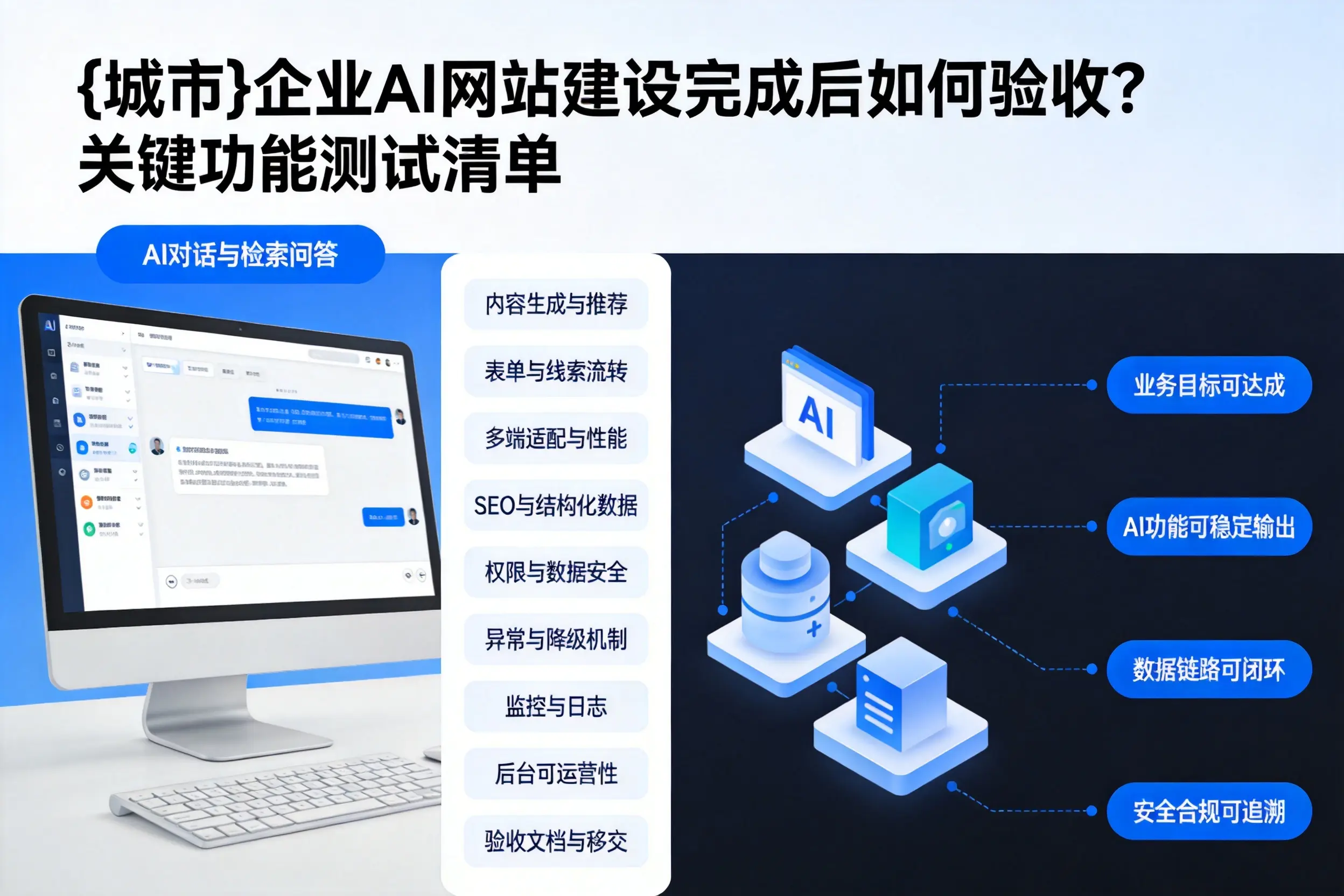 汕头企业AI网站建设完成后如何验收？关键功能测试清单
