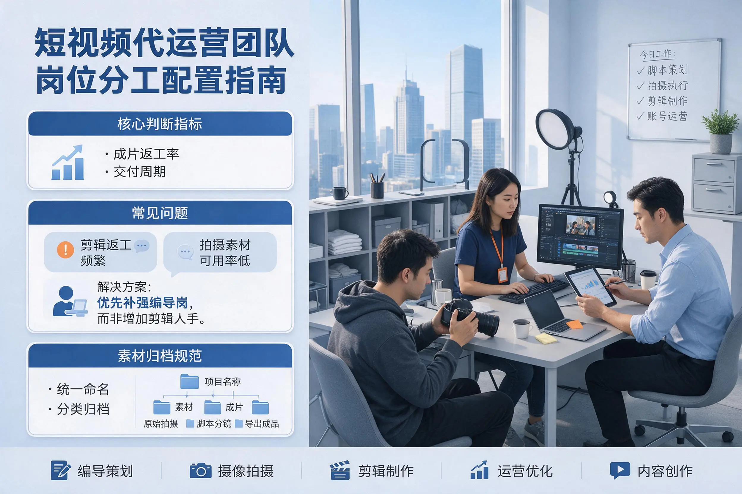 短视频代运营团队如何配置？汕头企业岗位分工科普说明