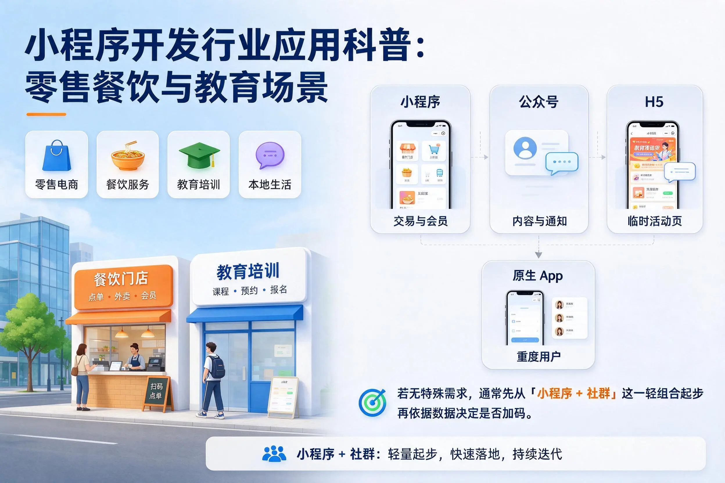 汕头小程序开发行业应用科普:零售餐饮与教育场景