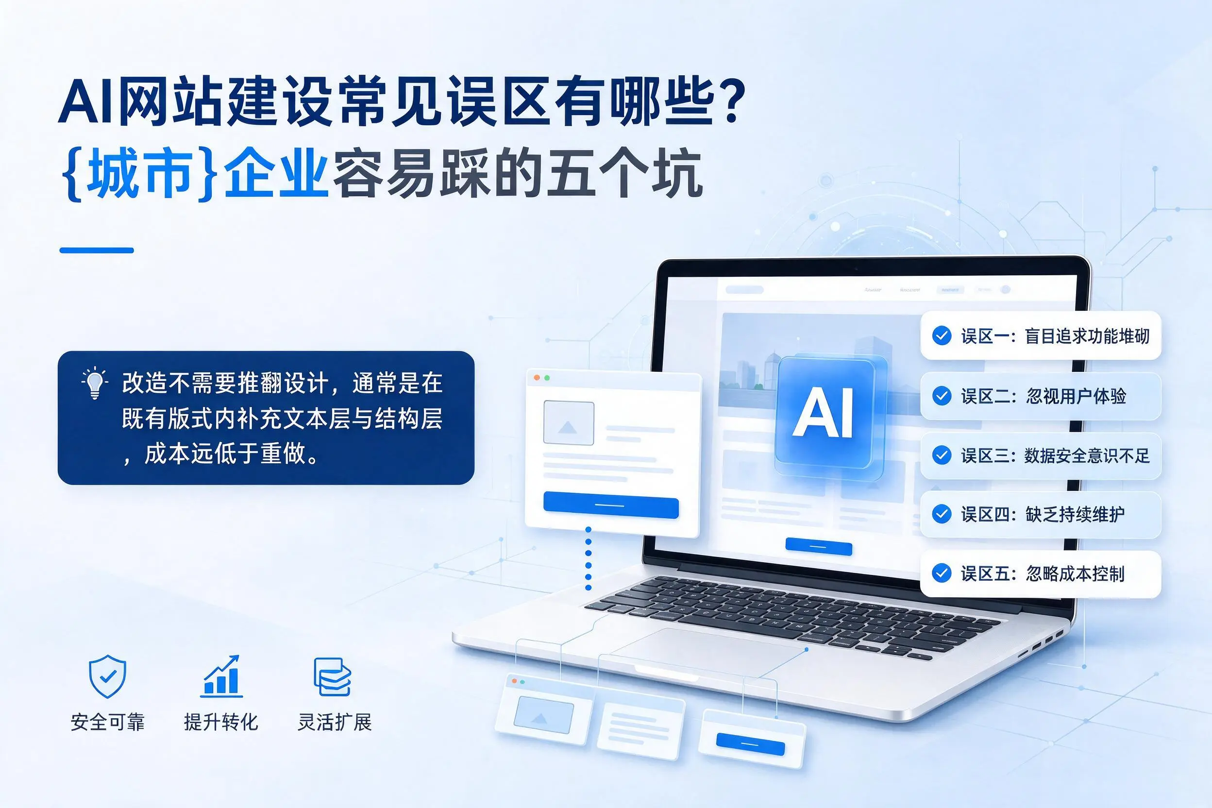 AI网站建设常见误区有哪些?汕头企业容易踩的五个坑